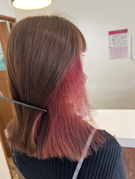 美容室 プラセル(Plaser) インナーカラー☆ペールピンク