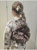 浴衣ヘア♪たまねぎポニー♪