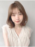 こなれヘアチェリーブラウン斜めバング結べるボブ#220f0430