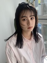 ハク(HaKU) 切りっぱなしミディアムヘア/フェイスレイヤー/シースルーバング