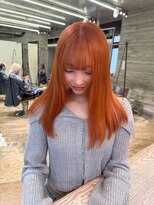 ヲタク(wotaku.)&nbsp;オレンジカラーコーラルオレンジハイトーンダブルカラーロング