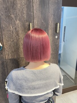 アジールヘア 池袋東口店(agir hair) ☆切りっぱなしボブ/チェリーレッド/ピンク/ブリーチ/池袋東口