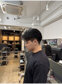 MEN’S HAIR/ブルーブラック/フェザーパーマ/船橋
