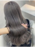ワイドバング/ホワイトブロンド[髪質改善/ヘアセット/大宮]