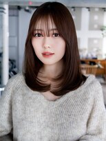 エインアンリー 明治神宮前(AIN.ANLY.)&nbsp;☆大人ガーリーダークアッシュミディアムレイヤーカット韓国ヘア