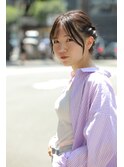 小顔ひし形 レイヤーカット 透明感カラー