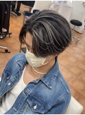 お洒落なシルバーメッシュ