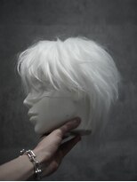 シン(syn) ホワイトシャギーメンズシースルーマッシュ