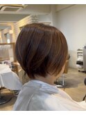 丸みくびれショート白髪ぼかし京都グレージュ