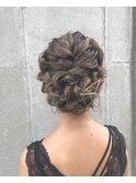 結婚式★編み込み★ヘアセット★ギブソンタックパーティーヘア★