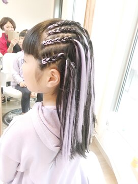 ロカット サロン(Roquat Salon) コーンロウキッズヘアアレンジ【ヘアセット 立川/立川南/浴衣】