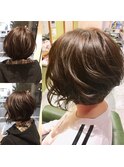 前下がりショートに少しお姉さんカラー