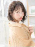 オリーブアッシュ斜めバングくせ毛風大人ボブa上尾20代30代40代!