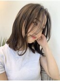 大人っぽミディアム☆小顔前髪カット