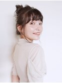 ゆるふわお団子_アースカラーくびれヘアツートンカラー_28706