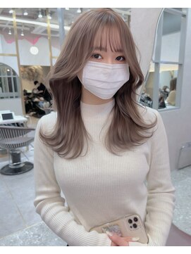 ロンド レア 天神大名店(Lond Le’a) インナーカラー/イヤリングカラー/ミルクティベージュ/ボブ/博多