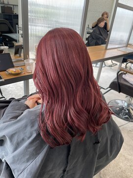 ストゥー(StueW.) 【ダブルカラー】【バレイヤージュ】チェリーピンク