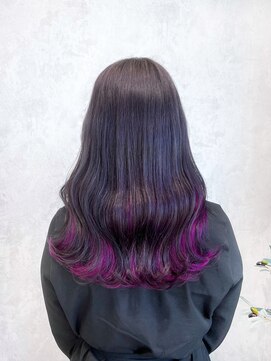デミヘアー(Demi hair) インナーカラー×ショッキングピンク