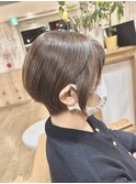 大人マッシュショート丸みショート黒髪ショートベリーショート