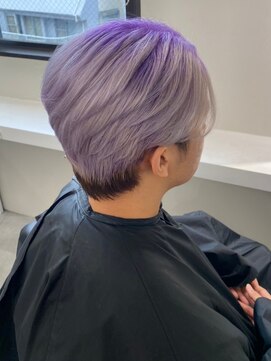 ベレーザ 渋谷(BELEZA) 10202秋色ホワイトアッシュラベンダーパープル刈り上げウルフ