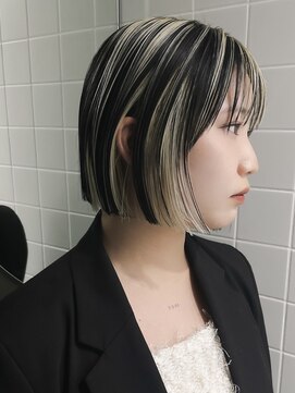 キャロルガーデンズ ボコカ 表参道(Carroll Gardens bococa) 【azu】 ブリーチカラー　デザインカラー　ボブ