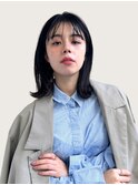 ミディアムヘア/斜めバング/グレージュカラー/銀座