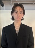 メンズボブウルフメンズミディアムレイヤーカットメンズウルフ