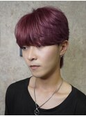 韓国風　シースルーマッシュ　ボルドー