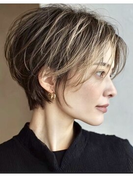 ハーツ(Heart's) ミセスショート×白髪ぼかしカラー３０代４０代５０代６０代