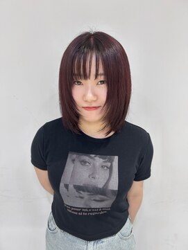 ネオリーブウリ 二子玉川店(Neolive uri) ミディアムヘア暗めカラーデザインカラーフェイスフレーミング