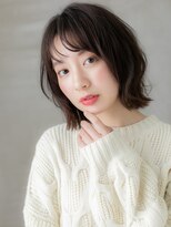 カバーヘア ブリス 志木南口駅前店(COVER HAIR bliss)&nbsp;外ハネボブ/ダークブラウン/ゆるふわボブ/シースルーバングe