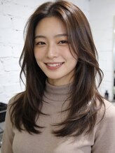 ルードノエル(Rue de Noel) 40代/前下がりボブ/オリーブグレージュ