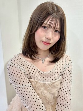 アモレット 天文館店(amoretto) オリーブアッシュ 顔周りカット 前髪カット レイヤー 20代