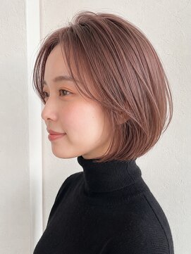 フィエルウメダ(Fier umeda) 大人ピンクベージュ×レイヤーカット・前髪カット