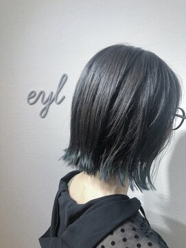 エイル 西梅田(eyl) お洒落外ハネボブインディゴブルー