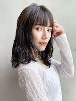 アイティー バイ アルバム 中野店(IT by ALBUM)&nbsp;ラフウェーブ_オリーブカラーハイライトカラー_27786