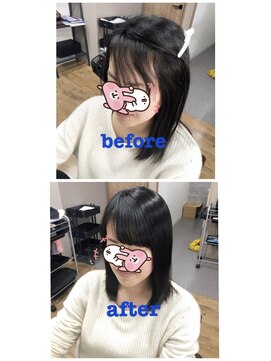 ネコ 稲毛(neco) 自然な前髪矯正【稲毛/稲毛駅/縮毛矯正/千葉/千葉駅】