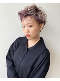 派手髪×マッシュショート