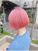 ピンクカラー/ボブルフ/魅力倍増カール/ベビーバング/原宿駅
