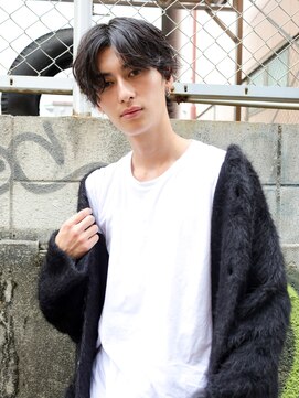 ミリー 梅田店(milly) モテマッシュパーマ波巻きセンターパートウルフ 【milly梅田】