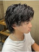 STYLE藤沢メンズウルフ刈り上げ黒髪ツイストスパイラルパーマ