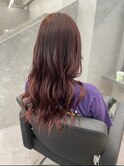 ブリーチなしのダブルカラー　ダブルカラー　ボルドーカラー