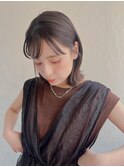 ミディアムヘア/斜めバング/グレージュカラー/甲府駅