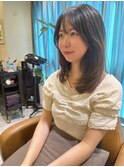前髪カタログアンブレラカラーこなれミディウェーブパーマ大宮