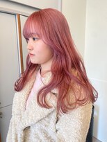 ローレンアオ(LOREN AO)&nbsp;フェミニンロング/似合わせカット/ウェーブ/ピンクカラー