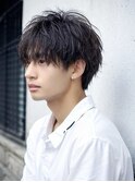 シャドウパーマ波巻きスパイラルパーマメンズマッシュメンズヘア