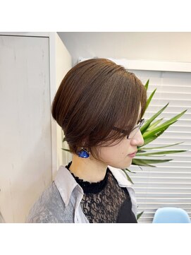 アオ 岡野 横浜(a-o) 【洗練された大人可愛い】モノトーンアッシュxショートボブ*