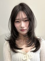 アンカーバイナチュラル(anchor by natural)&nbsp;韓国風/レイヤー/前髪カット/オリーブ/透明感/ハッシュカット