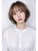 透明感×立体感!大人可愛い【地毛風】柔らかハイライトボブ