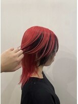 ウィルゴ 原宿(VIRGO)&nbsp;赤黒カラーデザインカラー赤髪ブラックデザインインナーカラー